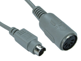 Kabel KVM, dł. 150mm, PS/2 - 5-stykowe mini-DIN, kolor: Szary, RS PRO