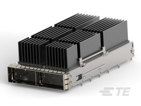 Wtykowe złącze we/wy, seria: QSFP-DD, typ: Złącze, Cage i radiator, l. portów: 2, 1-pinowe