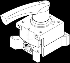 3488204 Hand lever valve, 51 mm, 600 l/min, G1/8
