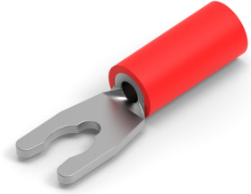 Insulated forked cable lug, 0.3-1.42 mm², AWG 22 to 16, M3.5, red, 52949