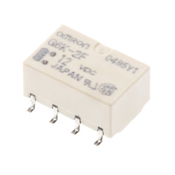 Przekaźnik sygnału, 12V dc, 1 A, DPDT, 2-polowy, montaż SMD, Omron G6K