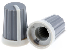 Pokrętło potencjometru oś: 6mm średnica: 13mm Okrągłe Guma Szary RS PRO