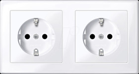 MEG2328-1425 M-SMART, double socket outlet, active white glossy