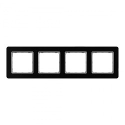 Ramka 4-krotna, szkło czarne, efekt szkła, Sedna Elements SDD361804