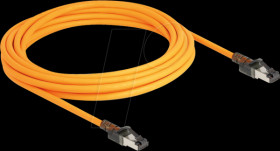 80413 LED patch cable, Cat.6a, S/FTP, USB Type-C, orange, 5m