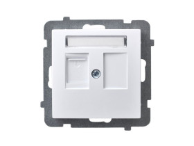AS ANTYBAKTERYJNY Obudowa gniazda pojedyncze z przesłoną typu Keystone prosta produkt zawiera szkło fosforanowo-srebrowe GPK-1GA