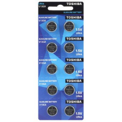 10 x bateria alkaliczna mini Toshiba G13 / AG13 / L1154 / LR44/157 / V13GA / RW82 / A76