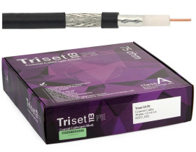 Przewód koncentryczny antenowy żelowany 75ohm TRISET-113 1,13/4,8/6,8 Cu ekran 80 Triset /100m/