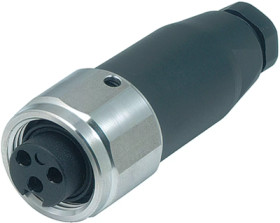 Jack, 3 pole + PE, screw connection, screw locking, straight, 99 2442 282 04