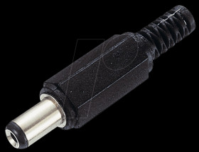 Barrel connector, Ø i= 1 mm Ø a=3.8 mm, shaft: 9.5 mm