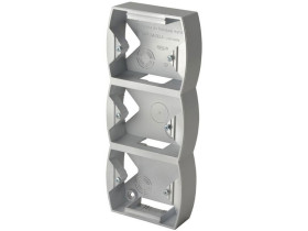 GAZELA Puszka natynkowa 3 potrójna pionowa srebro PNP-3JV/18 OSPEL