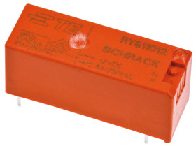 Przekaźnik mocy 12V dc SPDT TE Connectivity, montaż PCB 627Ω Otwór przezierny
