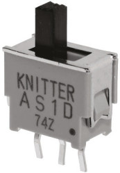 Przełącznik suwakowy, DPDT, montaż PCB, 48V, 50 mA przy 48 V DC, -20 → +80°C, KNITTER-SWITCH