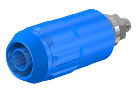 Gniazdo bananowe Żeński Śruba typ Gniazdo bananowe Niebieski 20A Staubli rozmiar 4 mm