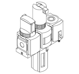 Zespół przygotowania powietrza FRL, Ręczny, G 1/2, 40μm, MSB6, Festo