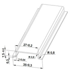 Szyna TS 35x7,5 ocynk (pełna) - 1000 mm (za szt.)