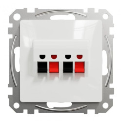 Gniazdo głośnikowe podwójne, białe, Sedna Design i Elements SDD111411