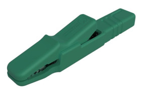 Zacisk krokodylkowy 25A izolowany 9.5mm Zielony Hirschmann Test & Measurement