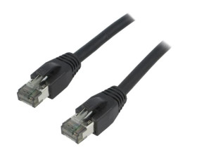 CQ8043S Patch cord S/FTP Cat 8.1 linka Cu LSZH czarny 1,5m 26AWG