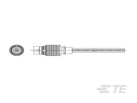Złącze wielostykowe przemysłowe 44-pinowe Montaż na kablu Wtyczka TE Connectivity