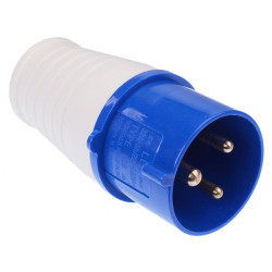 Blue 32A 230V 2P+E Industrial Plug IP44
