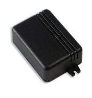 KM-86 Obudowa z tworzywa KM86 wymiary: 71x51x27mm - uszy na krótszej krawędzi - czarna - ABS