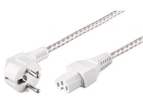 Kabel przyłączeniowy do urządzeń nagrzewających się 2 m, Biały Srebrny