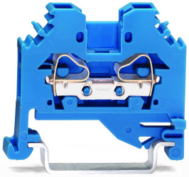 Złączka przelotowa 2-przewodowa 4 mm2, na szynę 35 mm niebieska 281-104