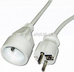 Przedłużacz 1WT-1GN 5m biały prosty wtyk
