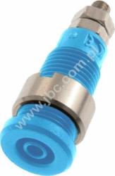228-4-I-BL Gniazdko bezp. 2mm, przyłącze nakręt. M3, 10A, niebieski, ELECTRO-PJP, 2284IBL