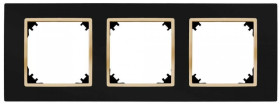 SANTRA ramka potrójna czarny/złoty 4173-47