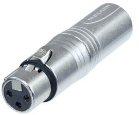 Adapter, XLR socket 3 pole to XLR plug 3 pole, silver, NA3FM