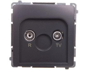 Simon Basic Gniazdo antenowe RTV końcowe separowane grafit matowy BMZAR1/1.01/28