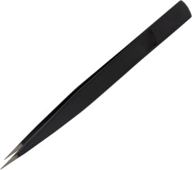 ESD tweezers, uninsulated, antimagnetic, carbon steel, 130 mm, BYB-7-30L0118