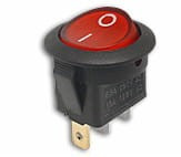 MK1030R12 Przełącznik kołyskowy, włacz - wyłacz, srednica 21 mm, czerwony 12V, SPST
