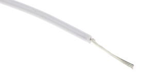 Przewód montażowy 0,08mm² Biały RS PRO PVC 28 AWG 300 V dł. 100m 7/0,12 mm +80°C Zgodność z RoHS, UL 1581, UL 758
