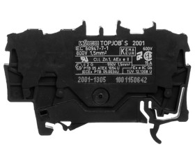 Złączka szynowa 3-przewodowa 1,5mm2 czarna TOPJOBS 2001-1305