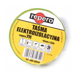 Taśma izolacyjna 19x20 żółto-zielona gr. 0,13mm Repero 711 SUPER TTE711E9-0019-20