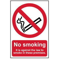 Scan 0567 No Smoking It Is Against The Law To Smoke Premises - PVC 200x300mm