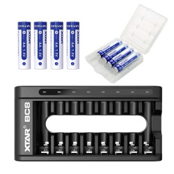 Ładowarka Li-ion 1,5V / NiMH Xtar BC8 + 4x Akumulator Xtar R03/AAA 680mAh + 4x Akumulator Xtar R6/AA 2000mAh
