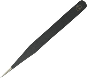 ESD tweezers, uninsulated, antimagnetic, carbon steel, 120 mm, BYB-7-30L0107
