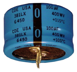 Kondensator 470μF 450V dc Zatrzaskowy Cornell-Dubilier roztaw: 10mm 35 x 50mm