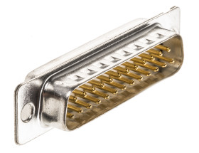 Złącze D-Sub 25-pinowe Męski Proste Montaż na panelu raster 2.76mm Złoto na niklu