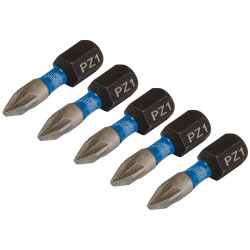 Draper Expert 04950 PZ-Type Impact S/Driver Bits No1x25mm 1/4&quot; Hex 5Pc