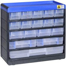 Allit 464610 Small Parts Container 300x285x135mm Black/Blue Plastic