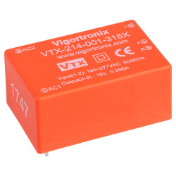Vigortronix VTX-214-001-315X 1W HIGH PERFORMANCE AC-DC CONVERTER 85-305V - 15V