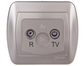 Simon Akord Gniazdo antenowe R/TV satyna metalizowana AAK/29