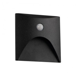 Oprawa przyschodowa LED z czujnikiem kwadratowa EXIN LED PIR L B-WW 2.5W 220-240 AC 50lm kl.I IP65 ciepła 3000K czarny 39130