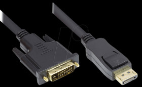 DP-DVI Cable DisplayPort > DVI-D 24+1, black, 1,8m