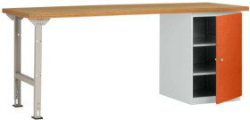 System banków warsztatowych COMBI, model 8 z płytą wielowarstwową, szer. X gł. X wys. = 1500 x 700 x 840 mm Manuflex WC5